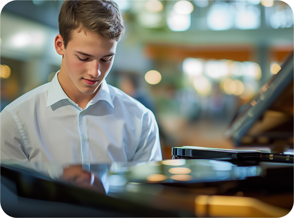 Teen Boy at Piano - MJ Teen boy at piano lessons
